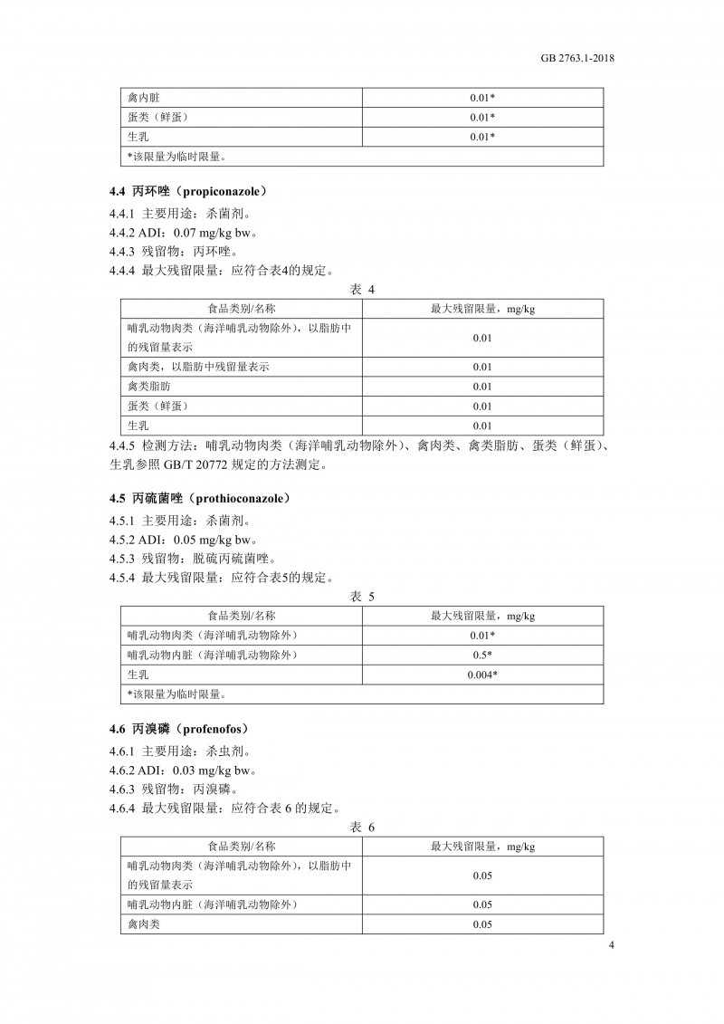 GB 2763.1-2018《食品安全國家標(biāo)準(zhǔn)食品中百草枯等43種農(nóng)藥最大殘留限量》0007