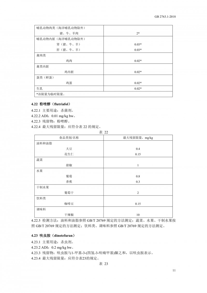GB 2763.1-2018《食品安全國家標(biāo)準(zhǔn)食品中百草枯等43種農(nóng)藥最大殘留限量》0014